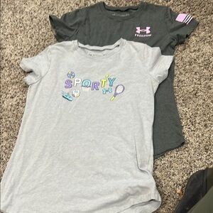 Under Armour Kids Grey and Dark Grey Sporty T-Shirts